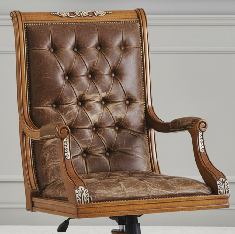 Leather sofa before repair - visible wear and stains